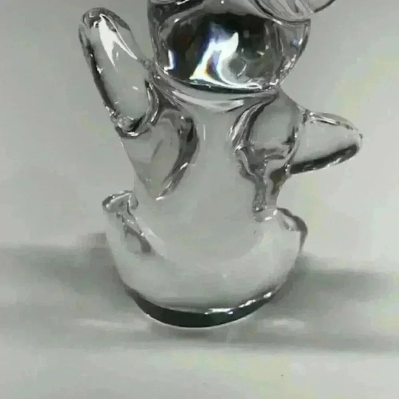 DAUM FRANCE Teddy Bear Figurine Art Glass Clear Crystal 4" Signed - Picture 3 of 8